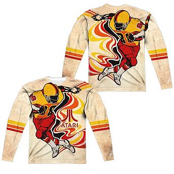 Atari Football Long Sleeve Adult Poly Crew T-Shirt