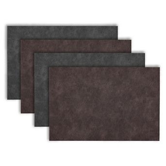 Dainty Home Florence Vegan Leather Reversible Rectangular Placemat Set Of 4