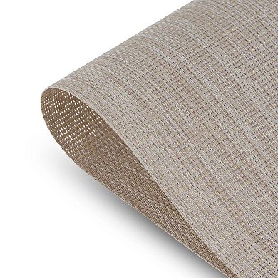 Dainty Home Natural Shimmer Woven Vinyl Reversible Rectangular Placemat Set Of 6