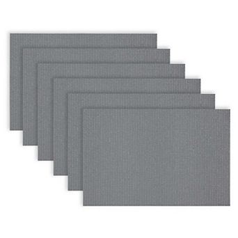 Dainty Home Natural Shimmer Woven Vinyl Reversible Rectangular Placemat Set Of 6