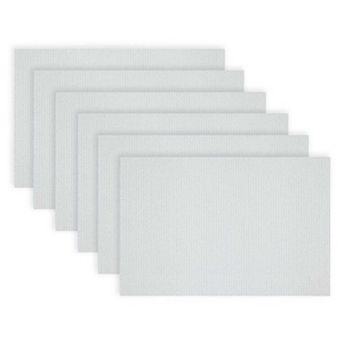 Dainty Home Natural Shimmer Woven Vinyl Reversible Rectangular Placemat Set Of 6