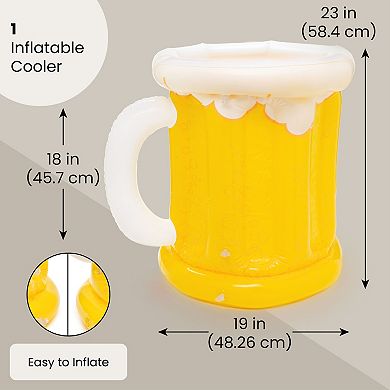 Inflatable Beer Shaped Drink Cooler, Beer Party Decorations, 23 x 19 In