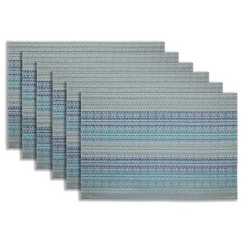 Dainty Home Yorkshire Woven Vinyl Reversible Rectangular Placemat Set Of 6