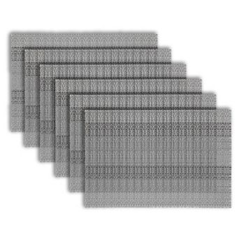 Dainty Home Yorkshire Woven Vinyl Reversible Rectangular Placemat Set Of 6