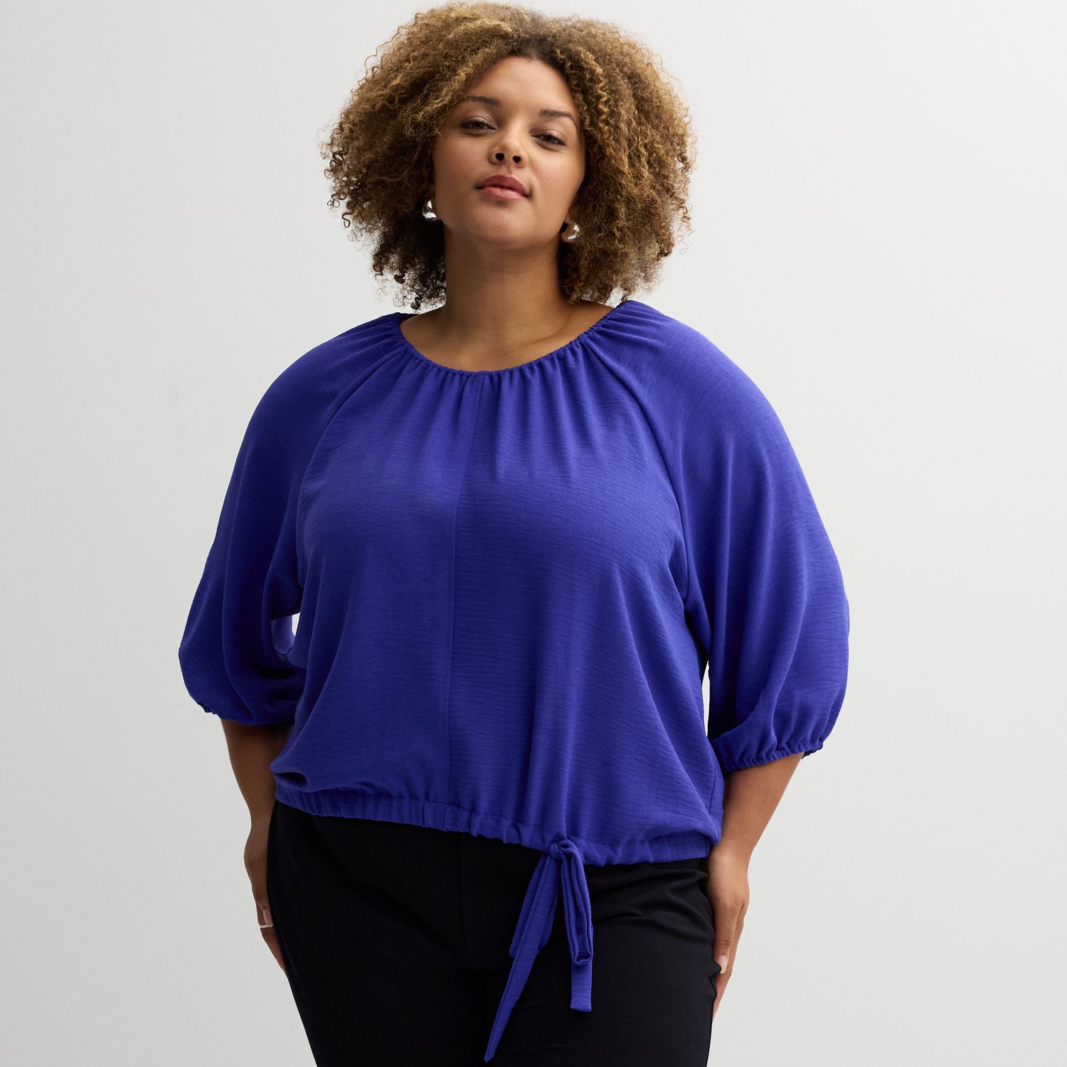 Plus Size Nine West Cinched Waist Top