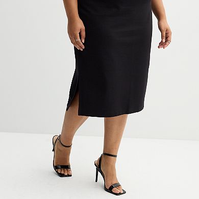 Plus Size Nine West Ponte Pencil Skirt
