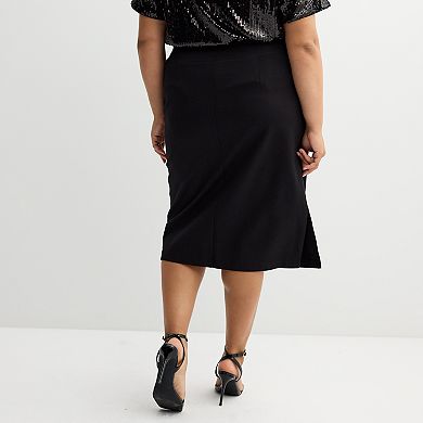 Plus Size Nine West Ponte Pencil Skirt