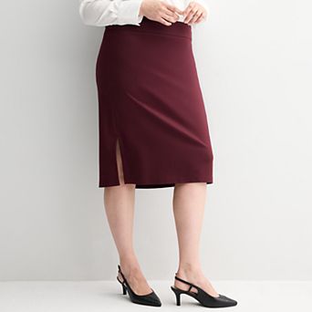 Plus Size Nine West Ponte Pencil Skirt