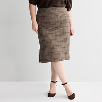 Plus Size Nine West Ponte Pencil Skirt
