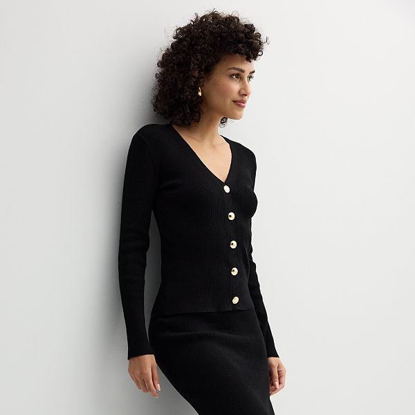 Women's Nine West V-Neck Button-Up Cardigan