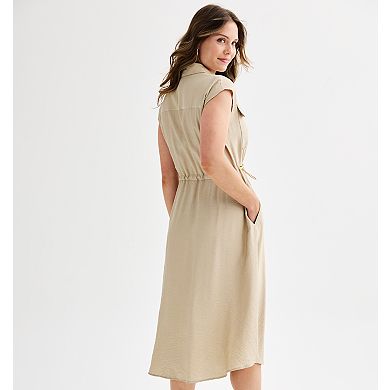 Women's Ellen Tracy Sleeveless Button Front Shirt Dress