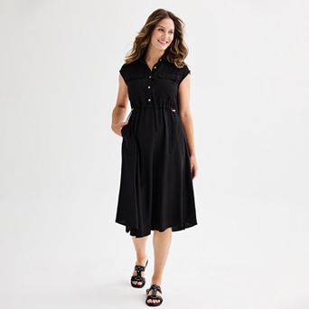 Women's Ellen Tracy Sleeveless Button Front Shirt Dress