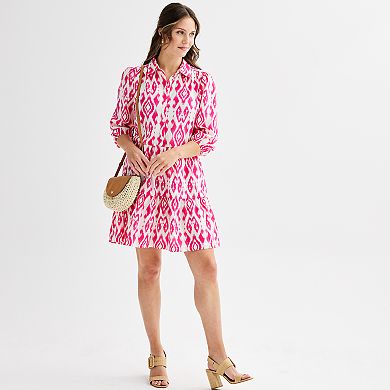 Women's Ellen Tracy Shirt Dress with Flounce Hem