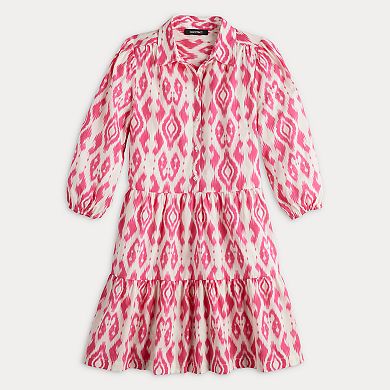 Women's Ellen Tracy Shirt Dress with Flounce Hem