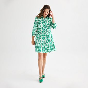 Women's Ellen Tracy Shirt Dress with Flounce Hem