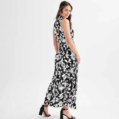 Women's Ellen Tracy Sleeveless Shirt Dress with Self Tie Sash