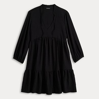 Women's Ellen Tracy V-Neck Long Sleeve Tiered Mini Dress
