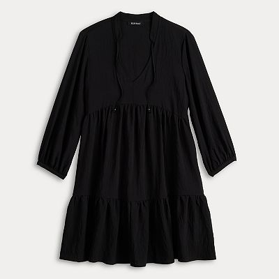 Women's Ellen Tracy V-Neck Long Sleeve Tiered Mini Dress