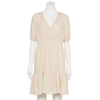 Women's Ellen Tracy V-Neck Long Sleeve Tiered Mini Dress