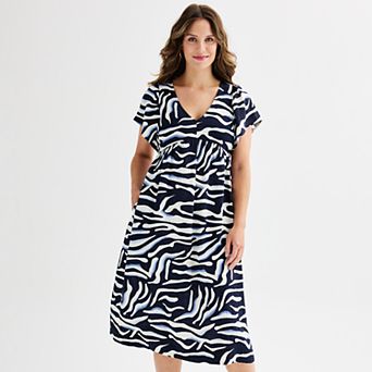 Women's Ellen Tracy V-Neck Flutter Sleeve Maxi Dress