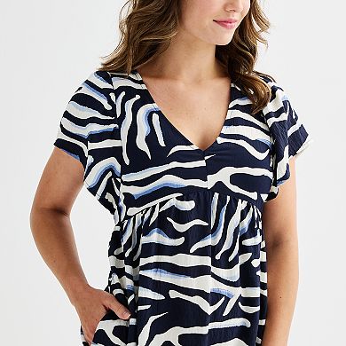 Women's Ellen Tracy V-Neck Flutter Sleeve Maxi Dress