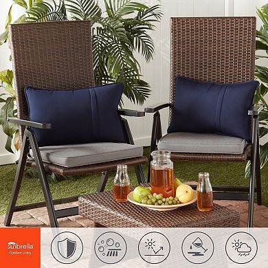 Greendale Home Fashions 2-piece Sunbrella Outdoor Square Chair Pad Set