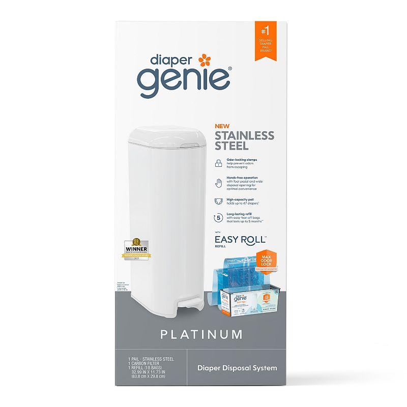 Diaper Genie Platinum Pail - White