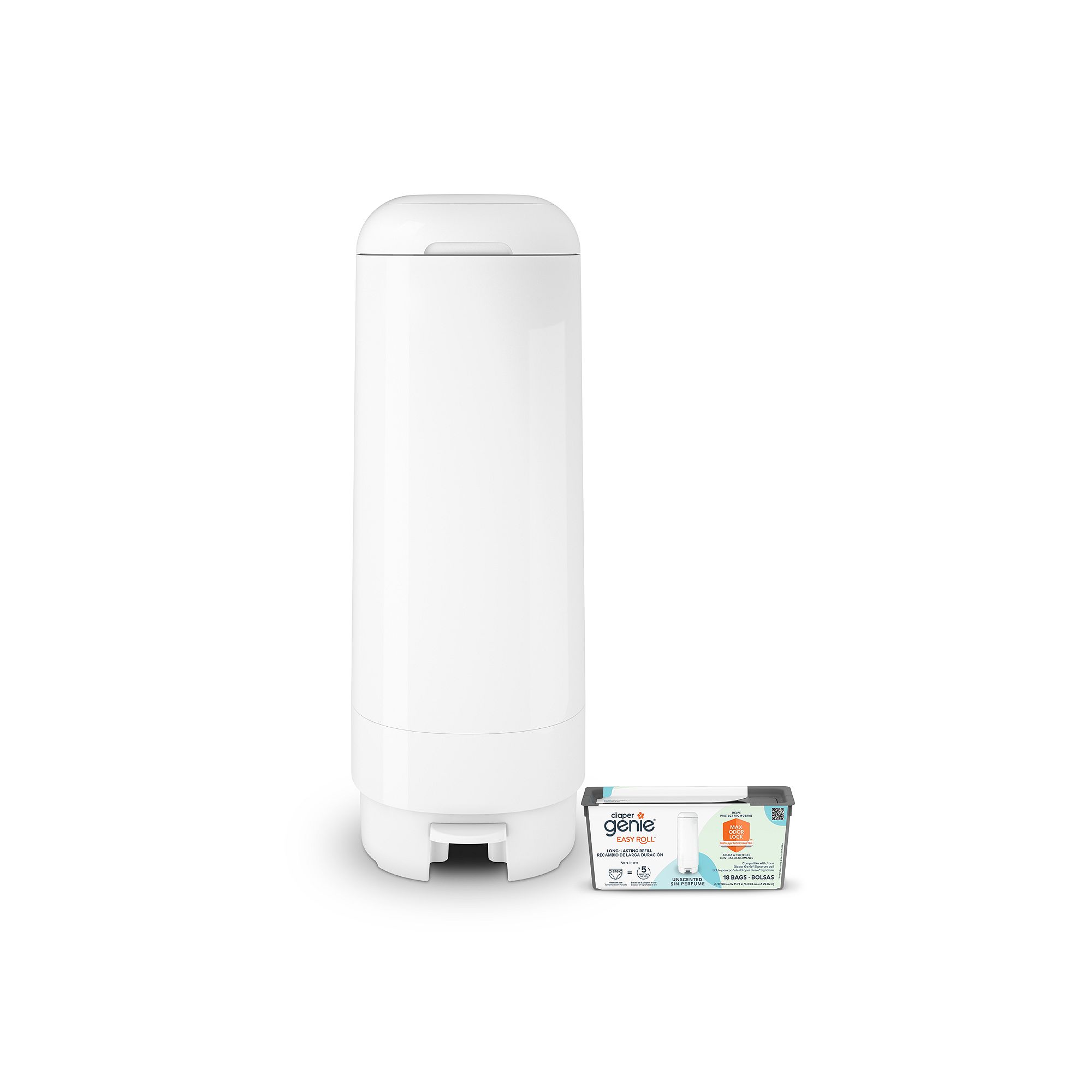 Diaper Genie Signature Diaper Disposal System, White