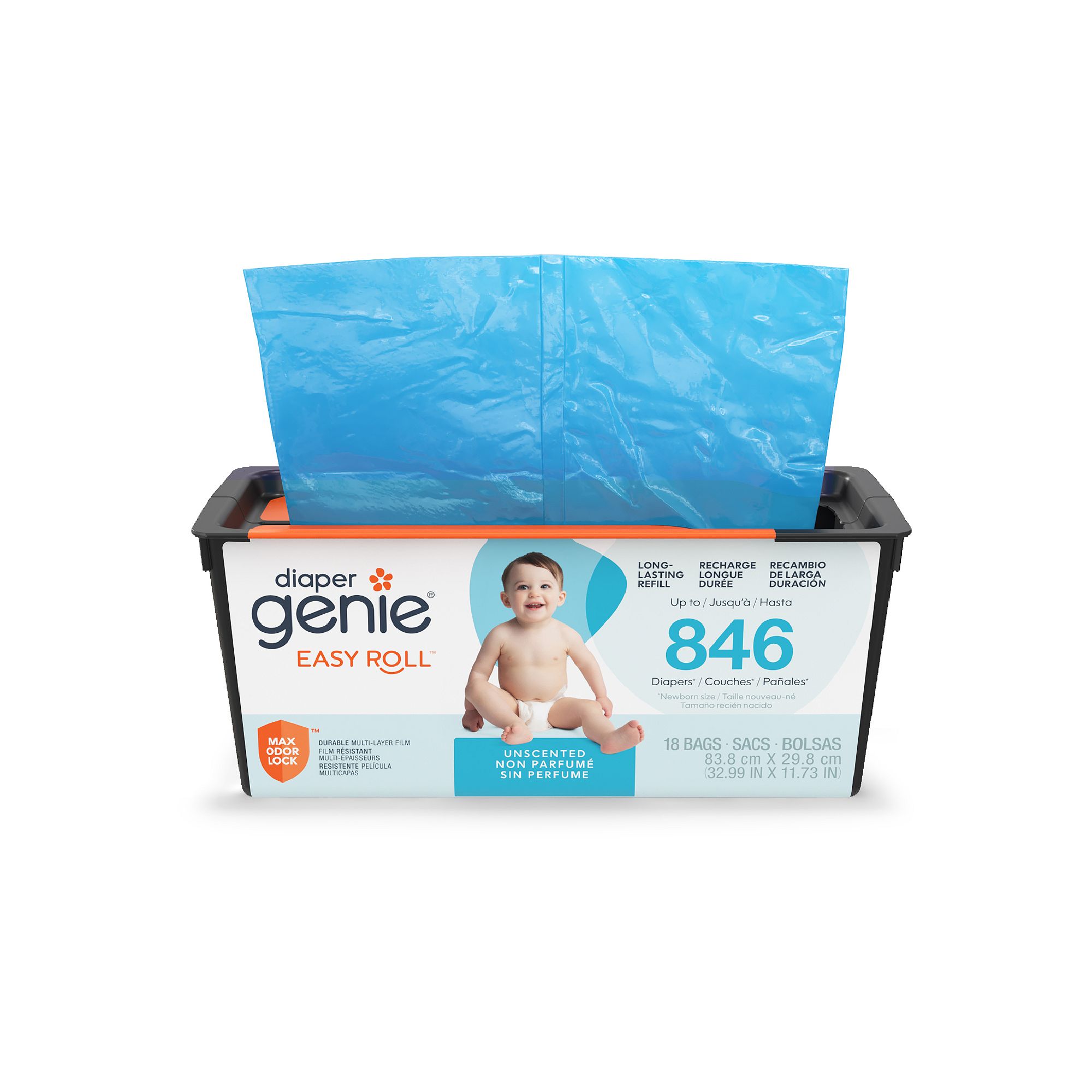 Diaper Genie Easy Roll Refill, Blue