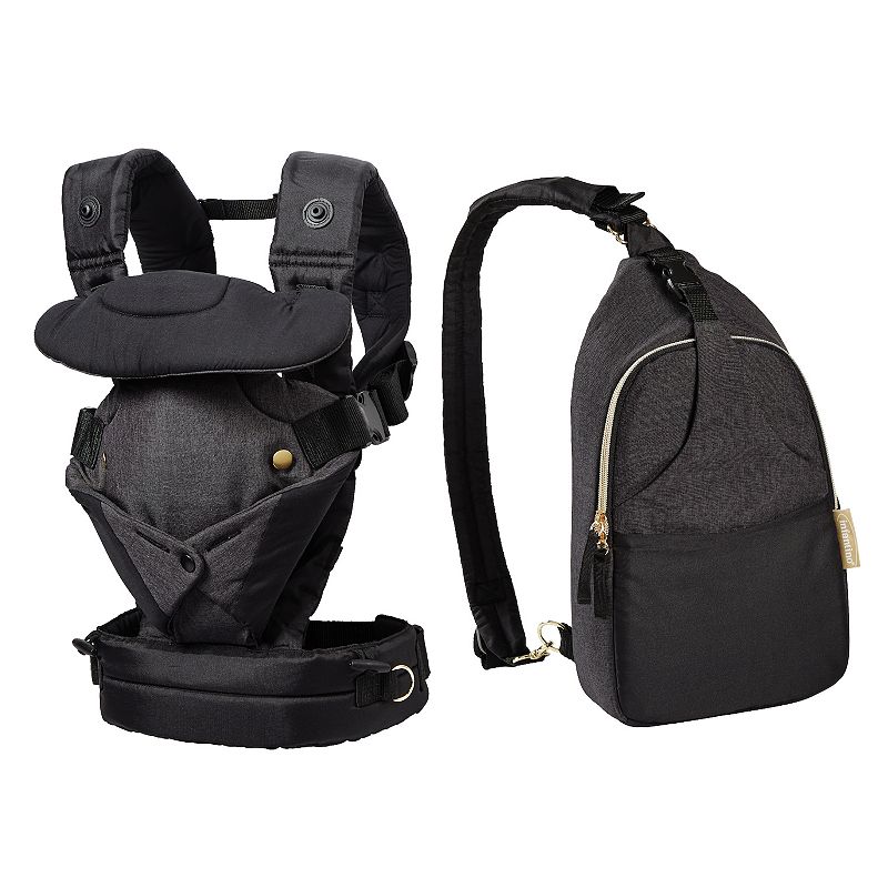 Infantino Flip 4-In-1 Convertible Carrier & Crossbody Diaper Bag Set, Black