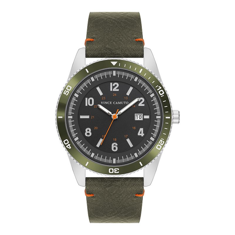 Vince Camuto Men's Strap Watch, Size: 45MM, Black Green
