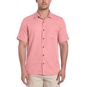 Men's Cubavera Palm Print Short Sleeve Button-Down Shirt