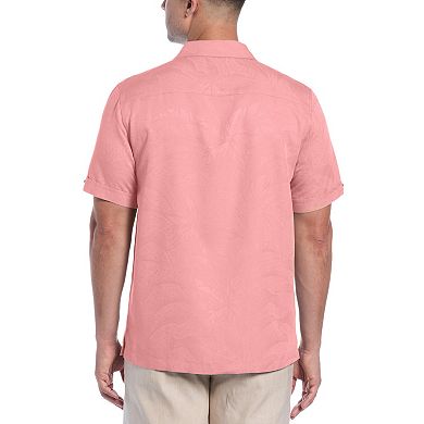 Men's Cubavera Palm Print Short Sleeve Button-Down Shirt