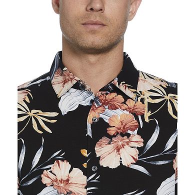 Men's Cubavera All-Over Tropical Print Short Sleeve Button-Down Shirt
