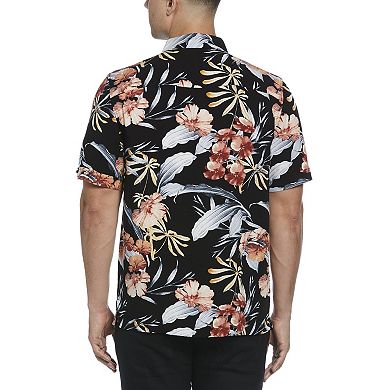 Men's Cubavera All-Over Tropical Print Short Sleeve Button-Down Shirt
