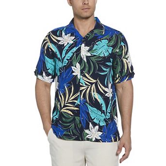 Men's Cubavera All-Over Tropical Print Short Sleeve Button-Down Shirt