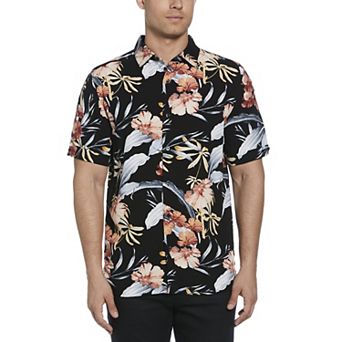 Men's Cubavera All-Over Tropical Print Short Sleeve Button-Down Shirt