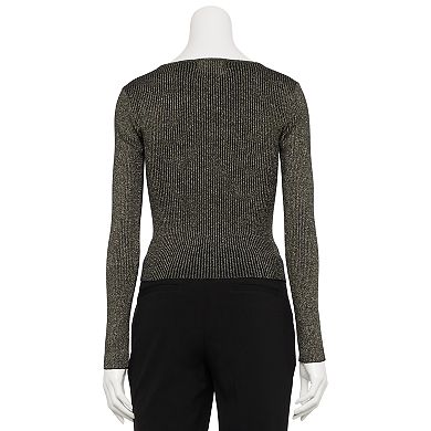 Juniors' SO® Long Sleeve Lurex Crewneck Sweater