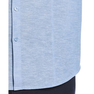Men's Cubavera Linen Blend Tuck Panel Long Sleeve Button-Down Shirt