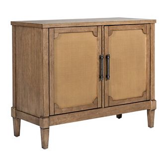 Martha Stewart Salina Woven Cane Accent Cabinet