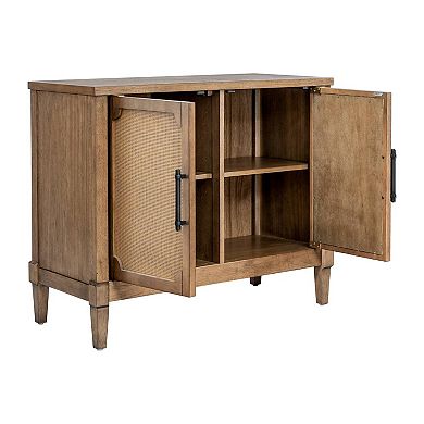 Martha Stewart Salina Woven Cane Accent Cabinet