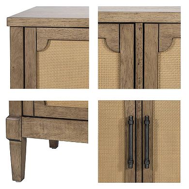 Martha Stewart Salina Woven Cane Accent Cabinet