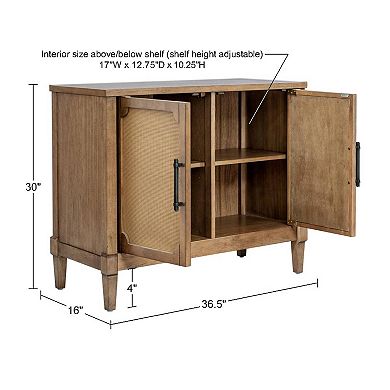 Martha Stewart Salina Woven Cane Accent Cabinet