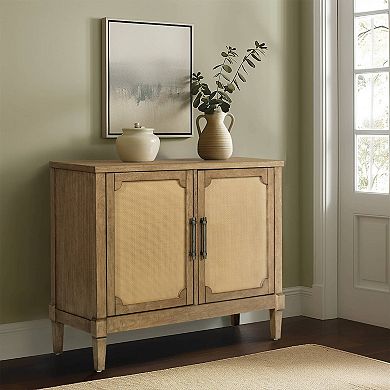 Martha Stewart Salina Woven Cane Accent Cabinet