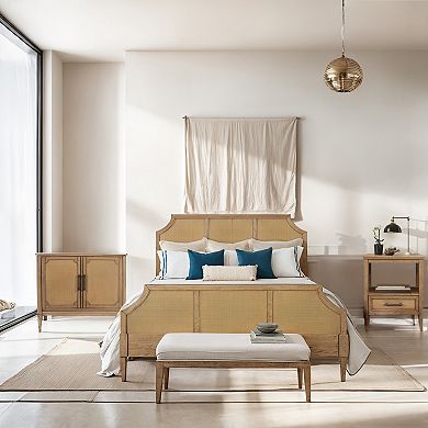 Martha Stewart Salina Woven Cane Queen Platform Bed