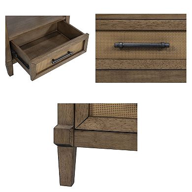 Martha Stewart Salina Woven Cane Nightstand