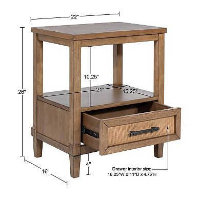 Martha Stewart Salina Woven Cane Nightstand