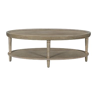 Martha Stewart Ayanna Oval Coffee Table with Shelf
