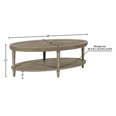 Martha Stewart Ayanna Oval Coffee Table with Shelf