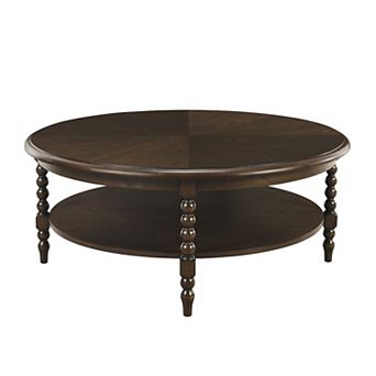 Martha Stewart Philippe Round Coffee Table with Shelf